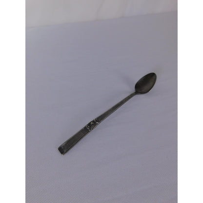 Vintage Floral Handle Teaspoon Silver Metal Traditional Flatware Single Spoon
