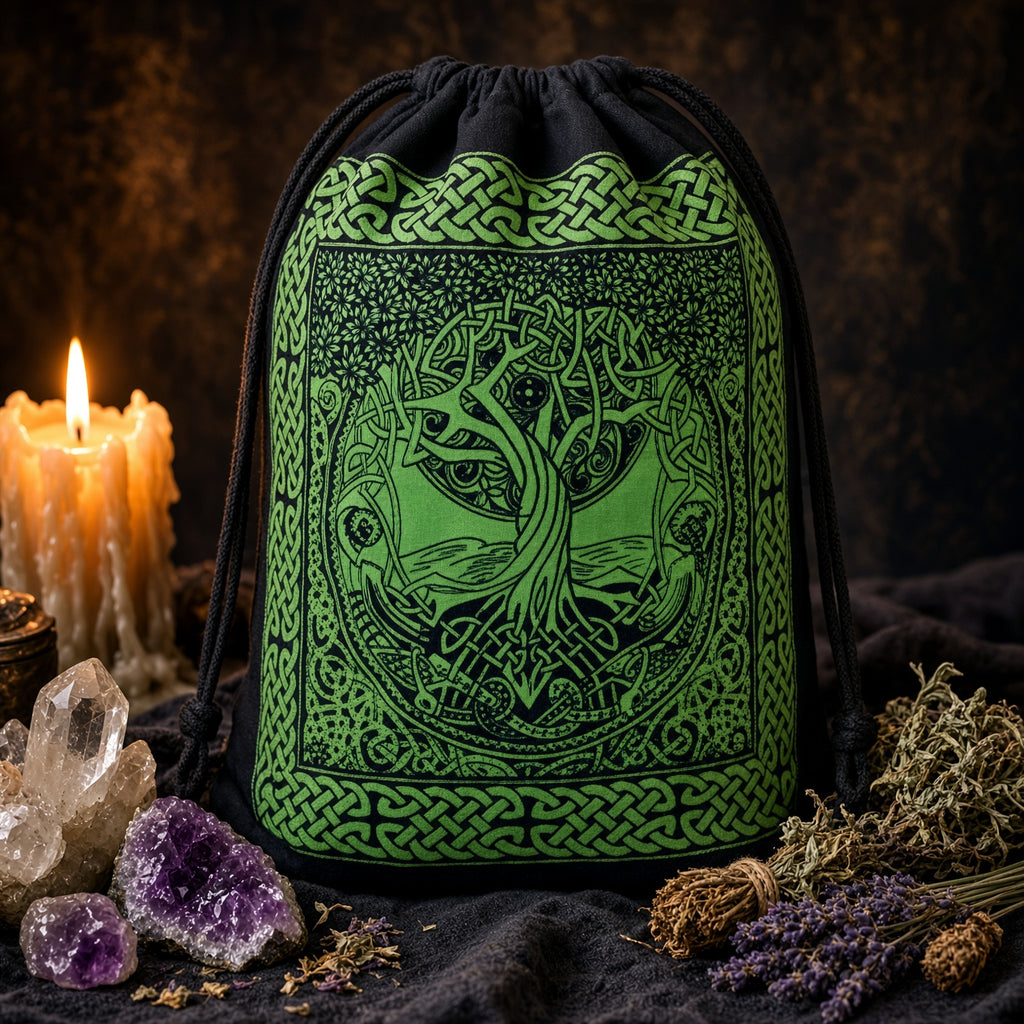 Tree of Life Drawstring Backpack 18" Cotton Cinch Bag