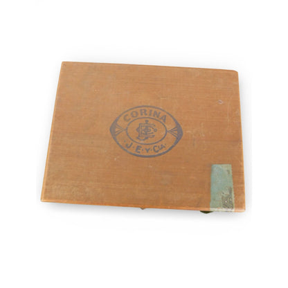 Antique Corina Larks Wooden Cigar Box Queen of Mild Cigars