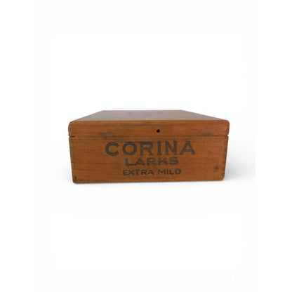 Antique Corina Larks Wooden Cigar Box Queen of Mild Cigars