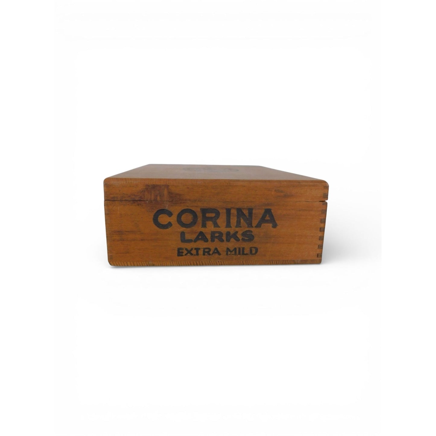 Antique Corina Larks Wooden Cigar Box Queen of Mild Cigars