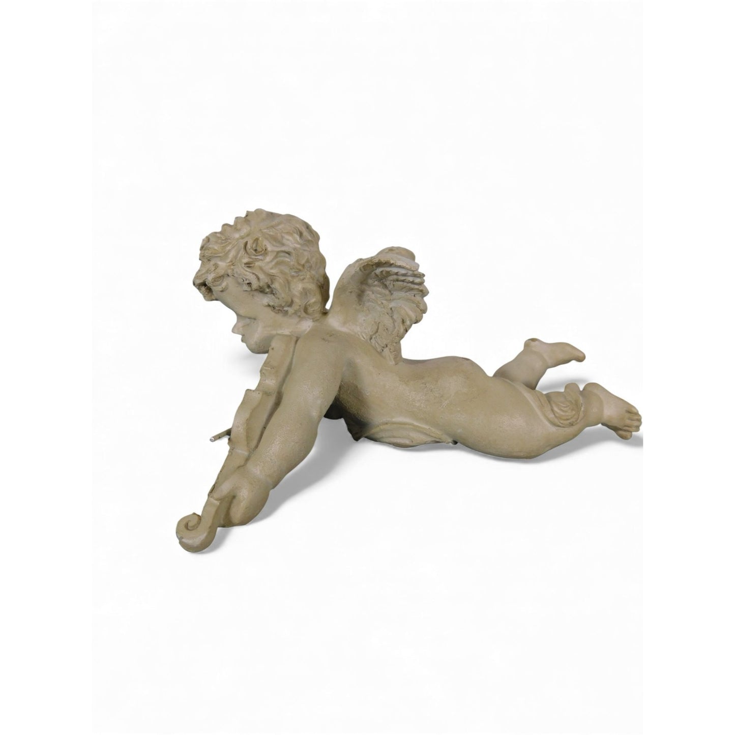 Antique-Style Resin Cherub Angel Figurine Playing Violin