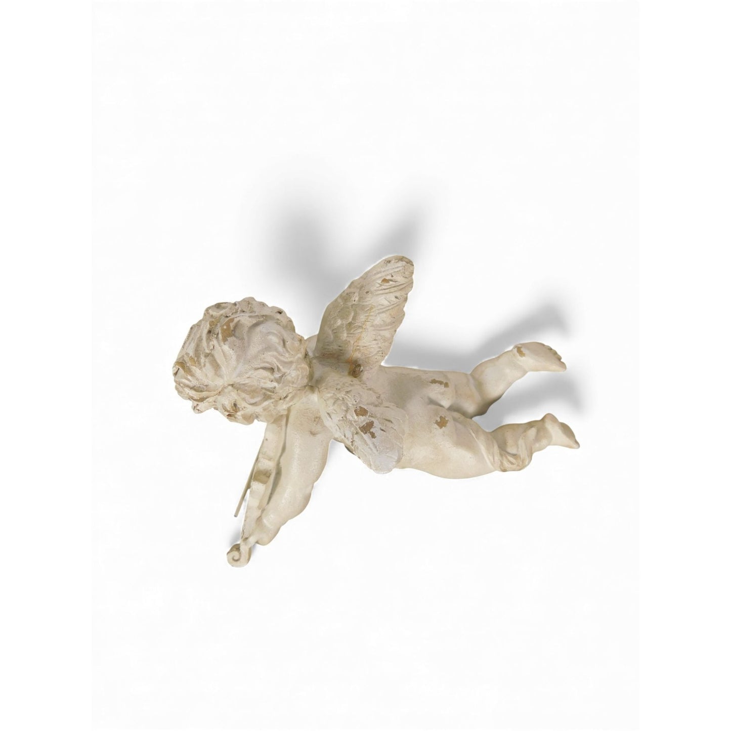 Antique-Style Resin Cherub Angel Figurine Playing Violin