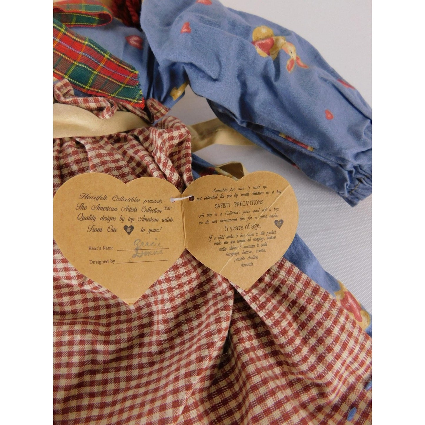 Vintage 1997 Heartfelt Collectibles Gracie Rag Doll American Artists 24 Inch