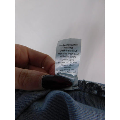 SO Denim Sunflower Jumper Dress L - Blue Yellow Zip Front - Excellent