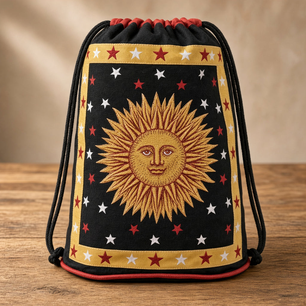 Sun Drawstring Backpack 18" Cotton Cinch Bag