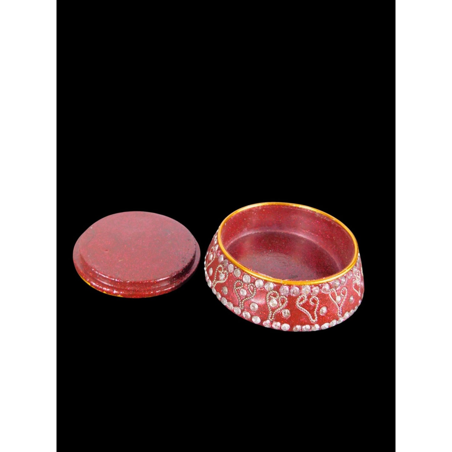 Jeweled Metal Trinket Box Set of 3 – Boho Indian Gilded Decor