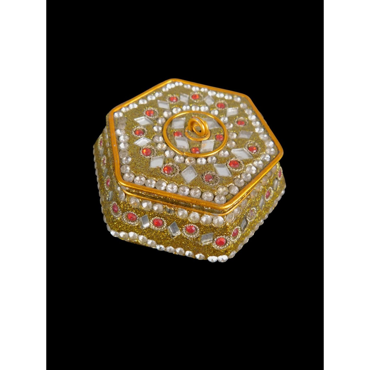 Jeweled Metal Trinket Box Set of 3 – Boho Indian Gilded Decor