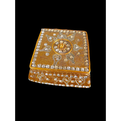 Jeweled Metal Trinket Box Set of 3 – Boho Indian Gilded Decor