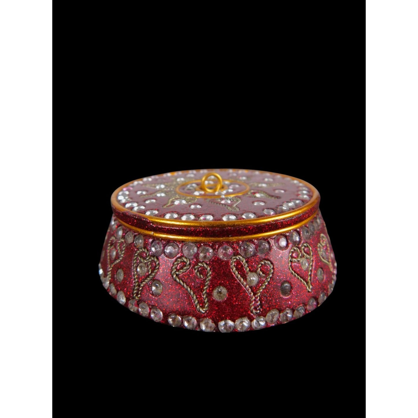 Jeweled Metal Trinket Box Set of 3 – Boho Indian Gilded Decor