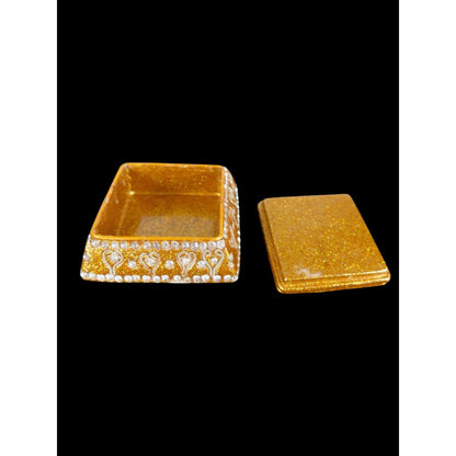 Jeweled Metal Trinket Box Set of 3 – Boho Indian Gilded Decor