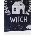 Village Witch Garden Flag 18x12 Black White House Clouds Halloween Yard Decor