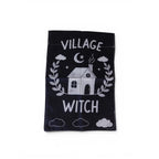 Village Witch Garden Flag 18x12 Black White House Clouds Halloween Yard Decor