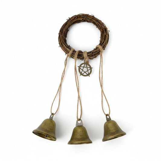 Handmade Witches Bells Grapevine 4" Pentacle - New - Witchcore Folk