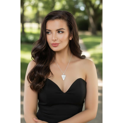 Triple Moon Goddess Heart Pendant Necklace Silver Pagan Wiccan 18in Jewelry