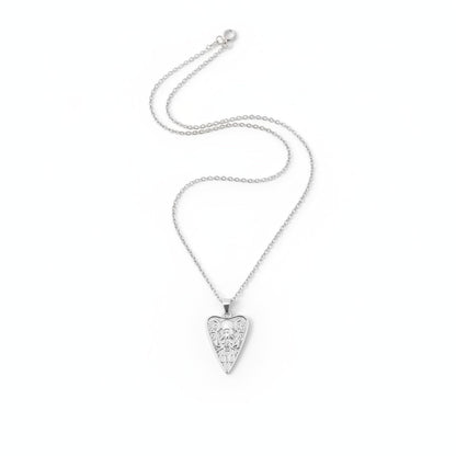 Triple Moon Goddess Heart Pendant Necklace Silver Pagan Wiccan 18in Jewelry