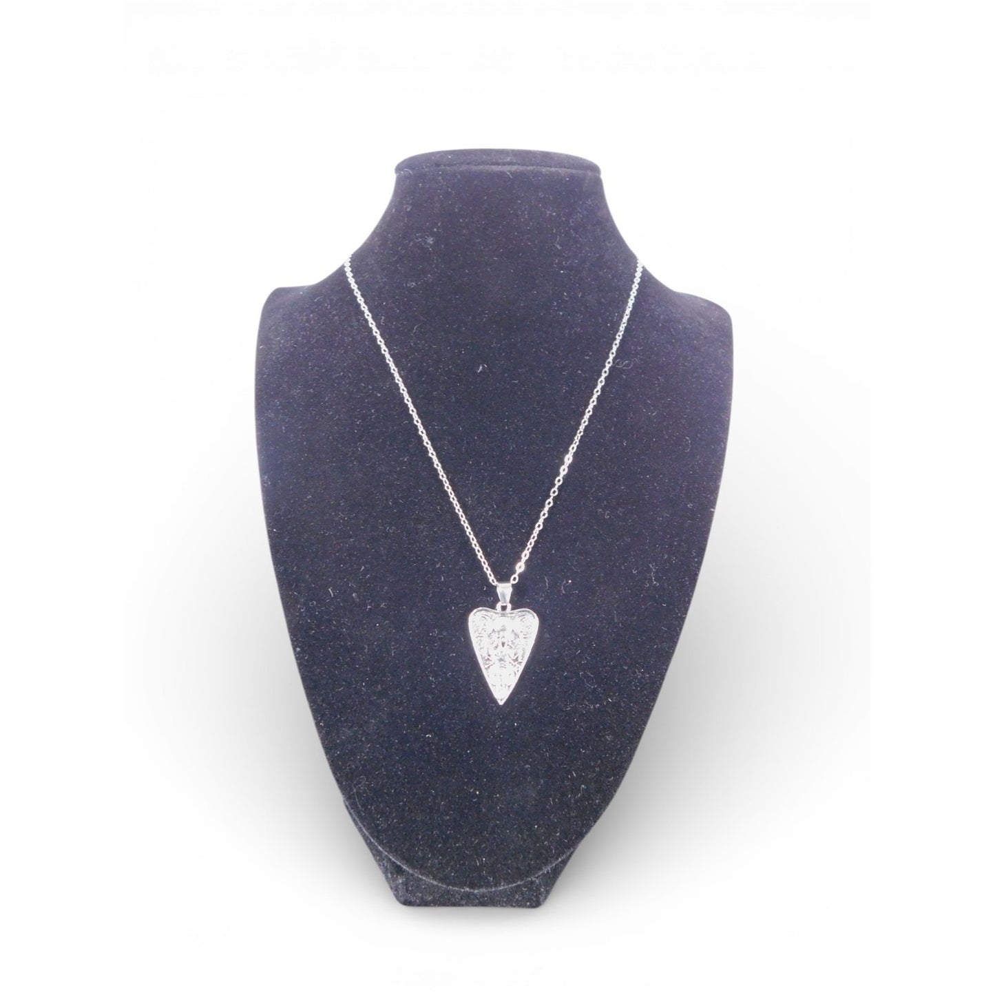 Triple Moon Goddess Heart Pendant Necklace Silver Pagan Wiccan 18in Jewelry