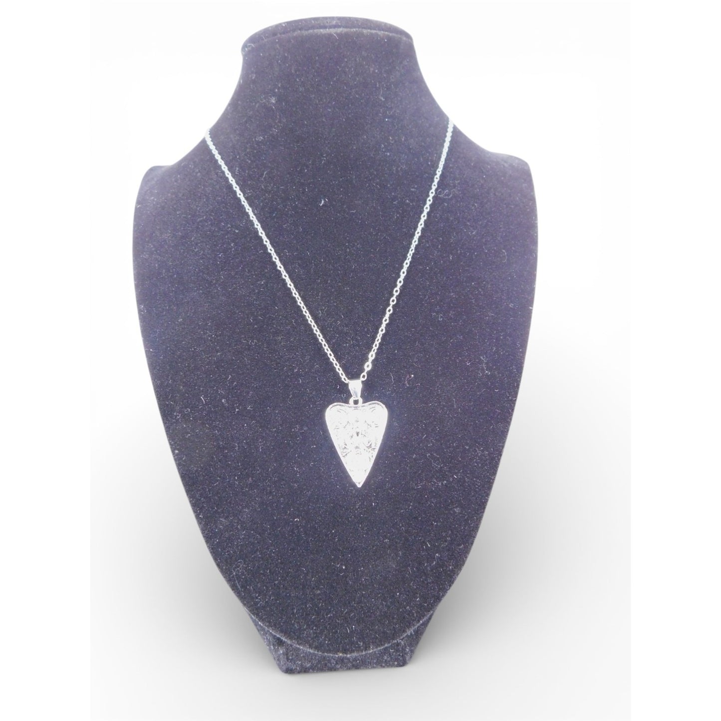 Triple Moon Goddess Heart Pendant Necklace Silver Pagan Wiccan 18in Jewelry