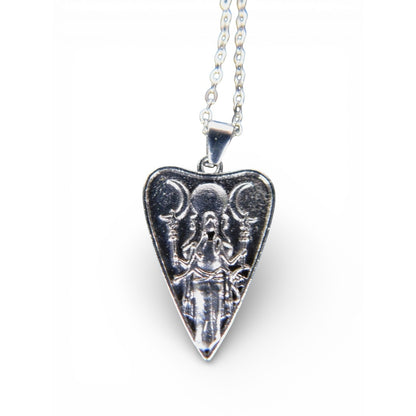 Triple Moon Goddess Heart Pendant Necklace Silver Pagan Wiccan 18in Jewelry