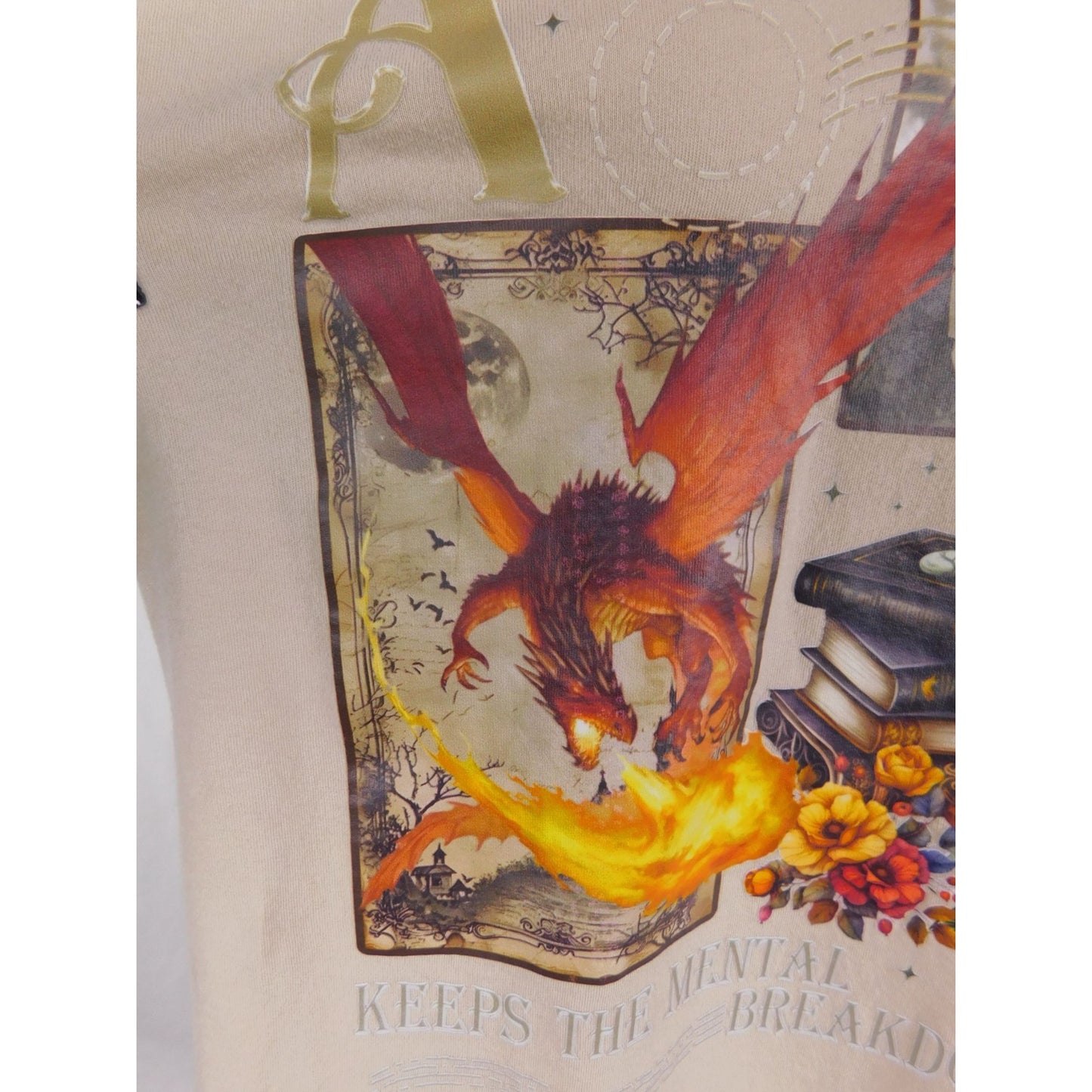 A Book A Day Tee Beige Fantasy Graphic T-Shirt Bella + Canvas L