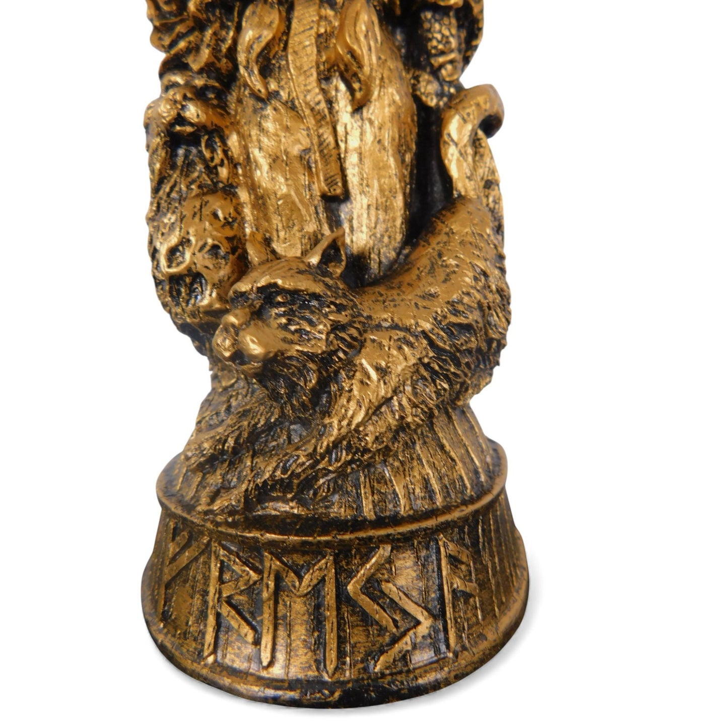 Freyja Goddess Figurine 8" Antique Gold - Norse Viking Statue - New