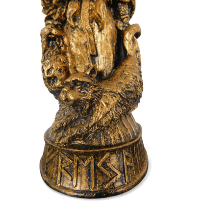 Freyja Goddess Figurine 8" Antique Gold - Norse Viking Statue - New