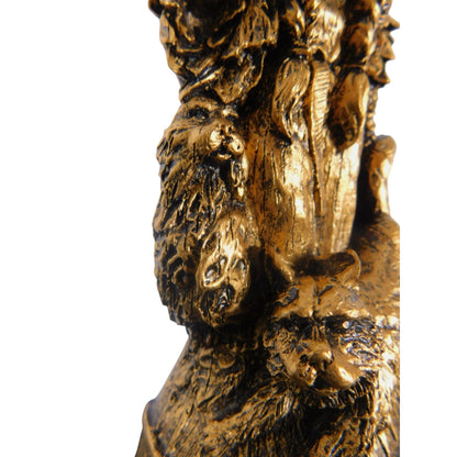 Freyja Goddess Figurine 8" Antique Gold - Norse Viking Statue - New