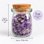 Amethyst Crystal Chips, 5 oz Glass Jar