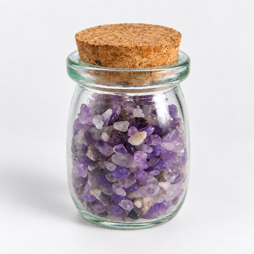 Amethyst Crystal Chips, 5 oz Glass Jar