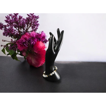 Healing Howlite Lava Stone 8mm Bead Bracelet Natural Calming Energy Stretch Fit