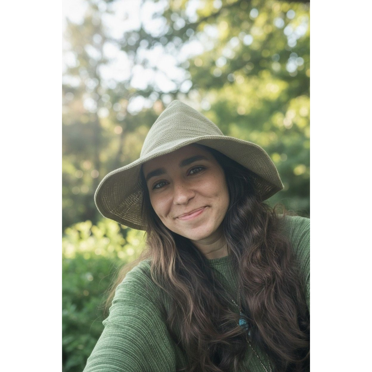 Green Woven Wool Blend Witch Hat - Adult Ritual & Everyday Wear - New