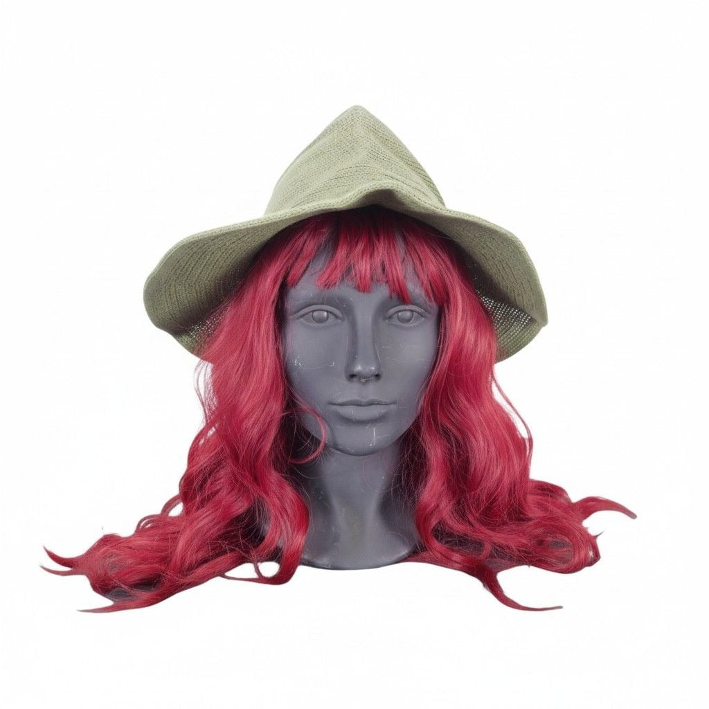 Green Woven Wool Blend Witch Hat - Adult Ritual & Everyday Wear - New