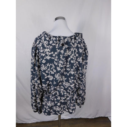 Old Navy Floral Peplum Blouse 2XL - Ruffle V-Neck - Excellent - Witchcore Earth