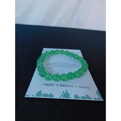 Green Aventurine Bead Bracelet Stretch Crystal Healing Energy Balance Gemstone J