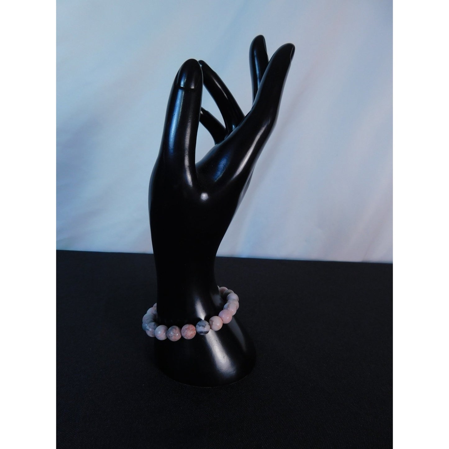 Pink Zebra Jasper Bracelet Natural Stone Beads Stretch Healing Jewelry Calming L