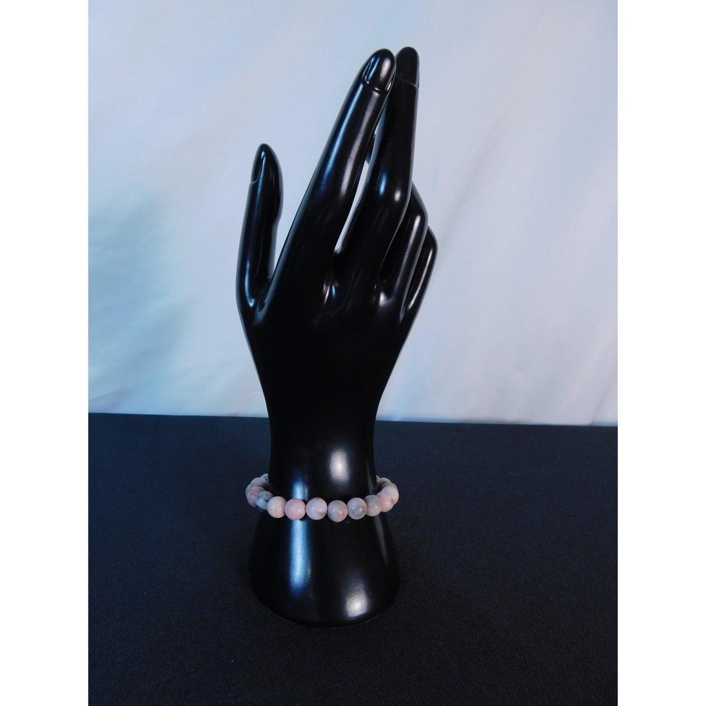 Pink Zebra Jasper Bracelet Natural Stone Beads Stretch Healing Jewelry Calming L