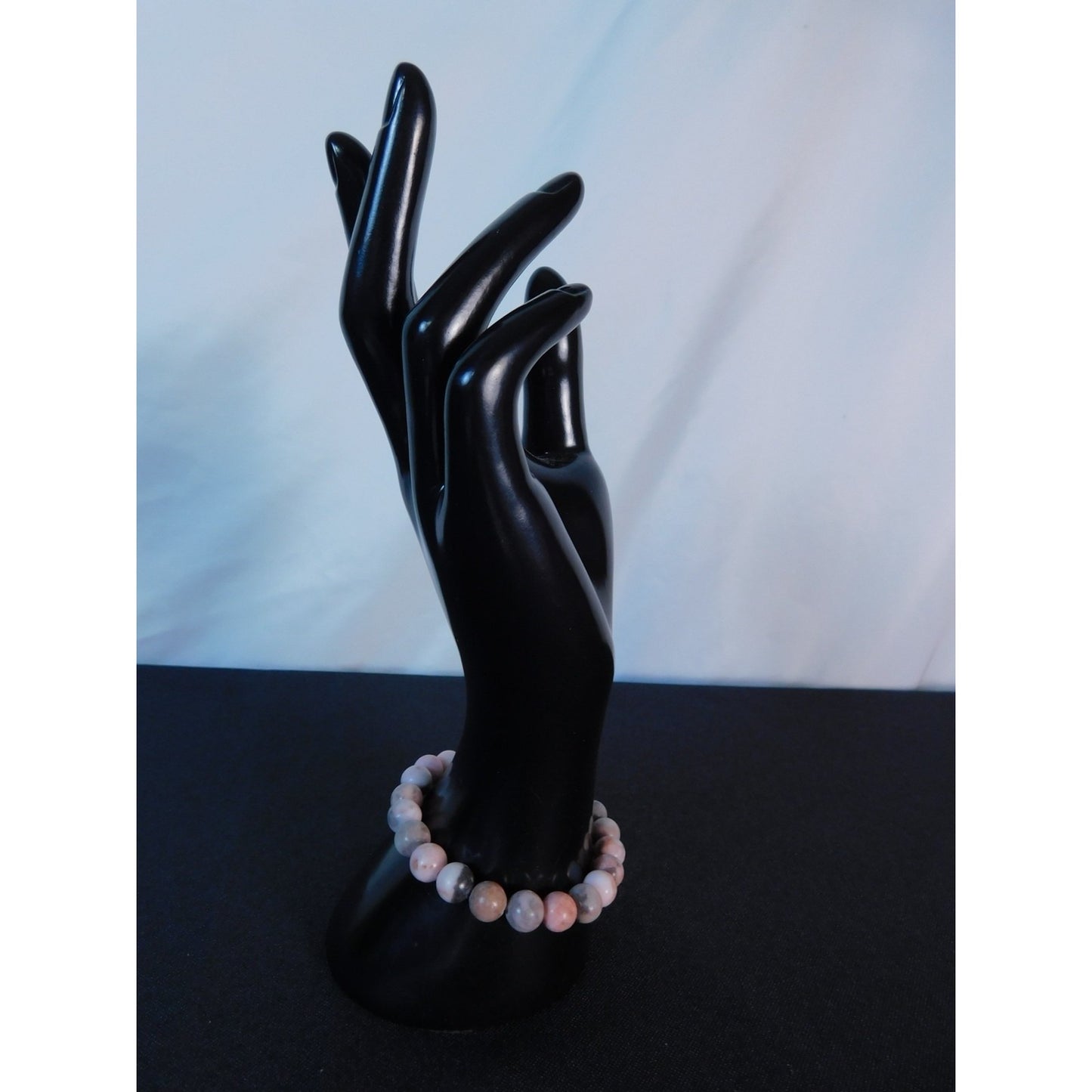 Pink Zebra Jasper Bracelet Natural Stone Beads Stretch Healing Jewelry Calming L