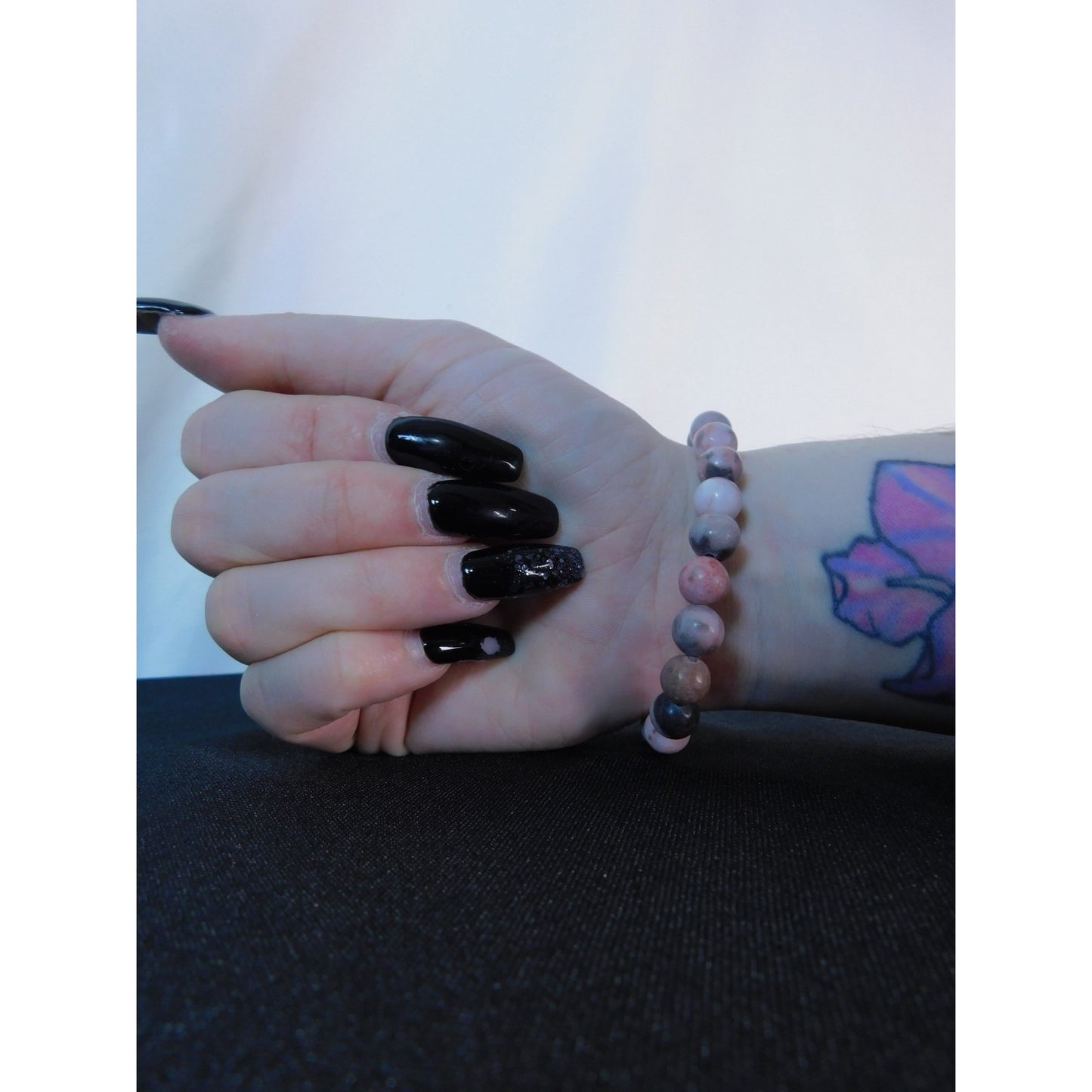 Pink Zebra Jasper Bracelet Natural Stone Beads Stretch Healing Jewelry Calming L