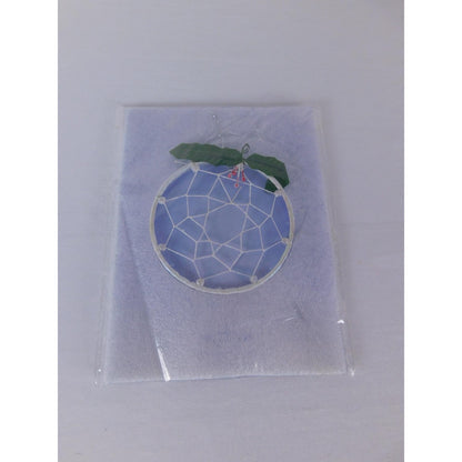 Unmarked Blue Dreamcatcher Christmas Bauble Ornament Holly Berries Tree Decor