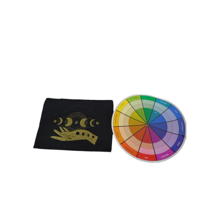 Moon Phase Canvas Zipper Pouch 9"x7" Gold Hand Design