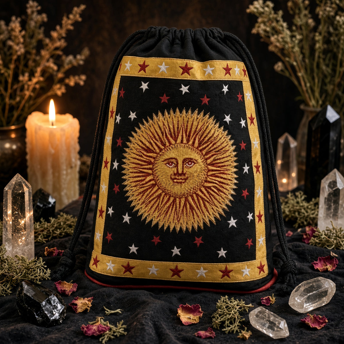 Sun Drawstring Backpack 18" Cotton Cinch Bag