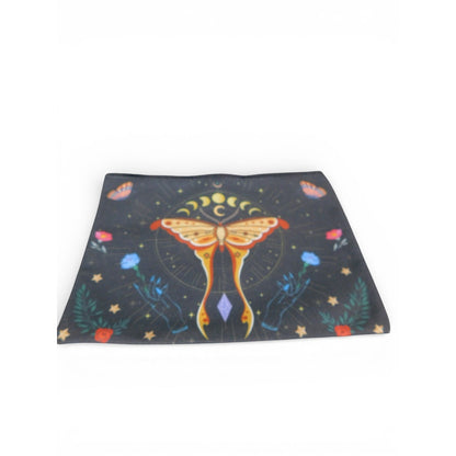 Mystical Moth Moon Phases Black Cosmetic Makeup Zipper Travel Pouch Bag