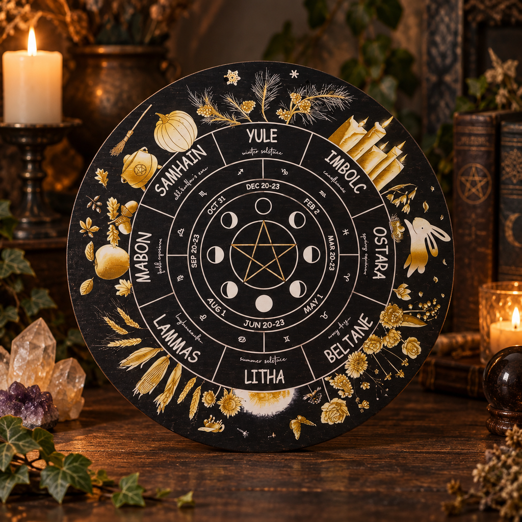 Wheel of the Year Sabbat Altar Plaque 12 inch