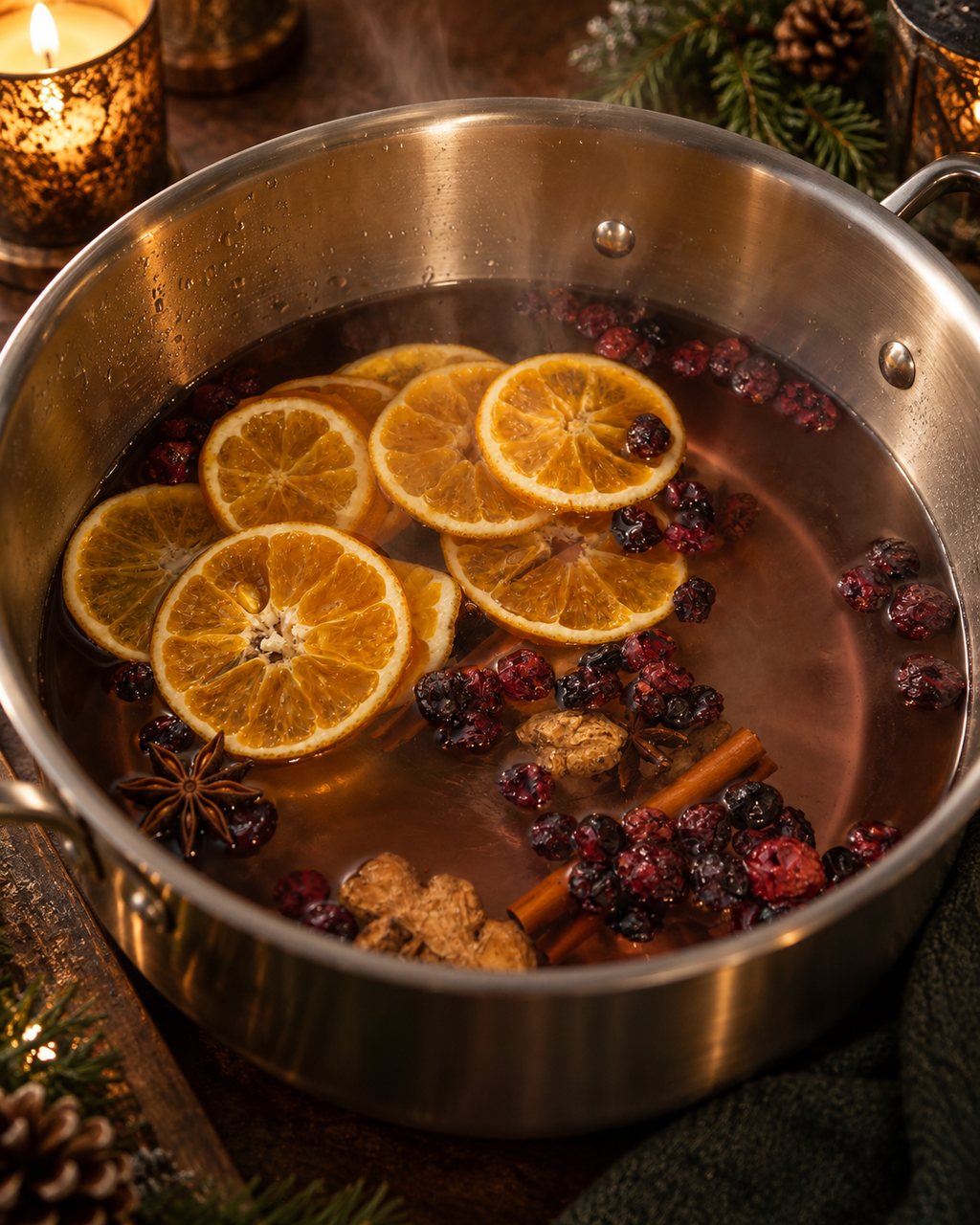 Winter Solstice Simmer Pot Orange, Cranberry, Cinnamon, Ginger & Star Anise