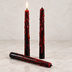 Black Bleeding Taper Candles, Set of 3