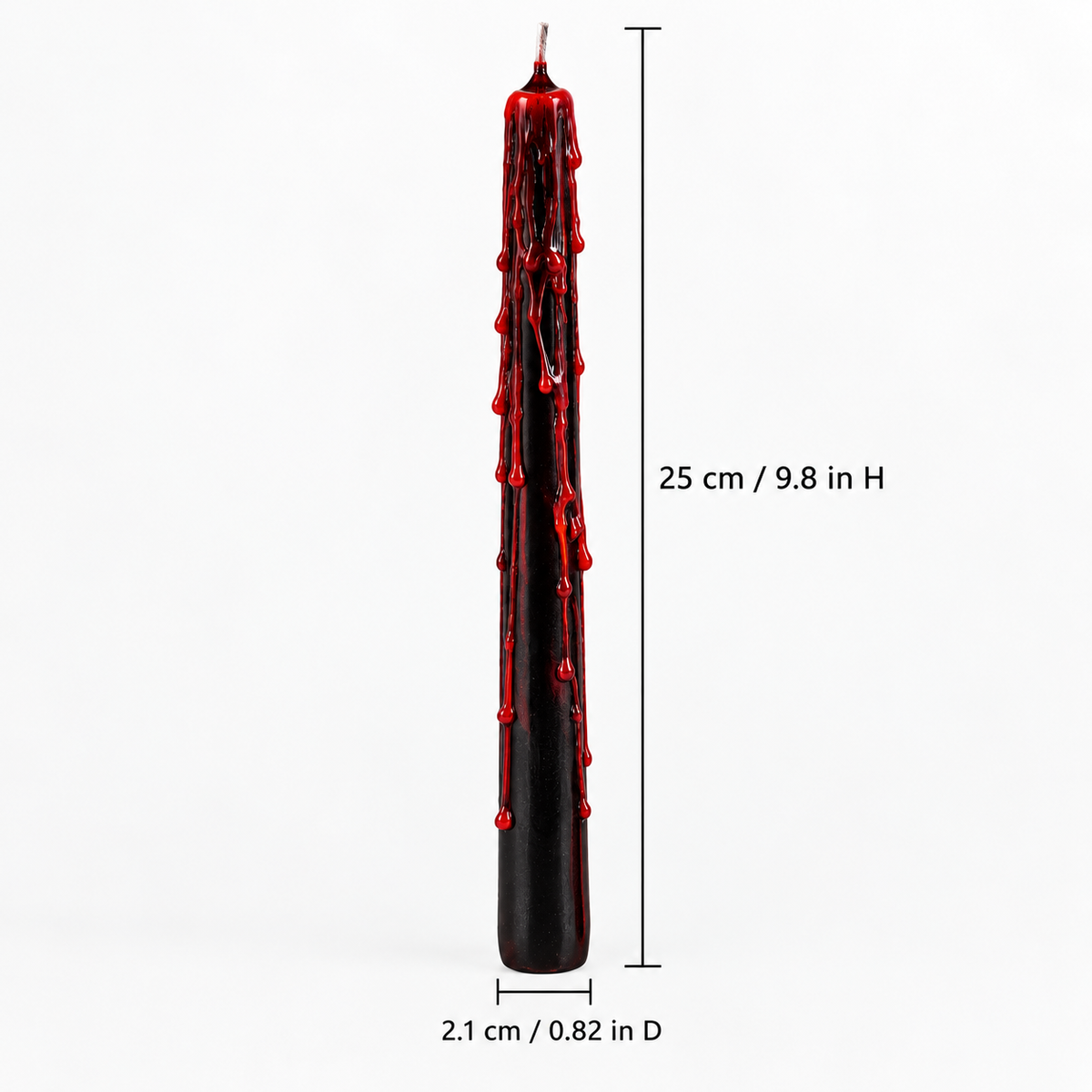 Black Bleeding Taper Candles, Set of 3
