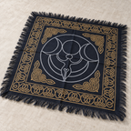 Triple Moon Altar Cloth, Gold & White, 18 x 18 in Cotton