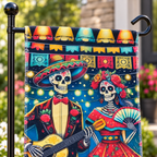 Día de los Muertos Skeleton Couple Garden Flag, 12 x 18 in