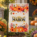 Blessed Mabon Garden Flag, Autumn Harvest, 12 x 18 in