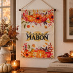 Blessed Mabon Garden Flag, Autumn Harvest, 12 x 18 in